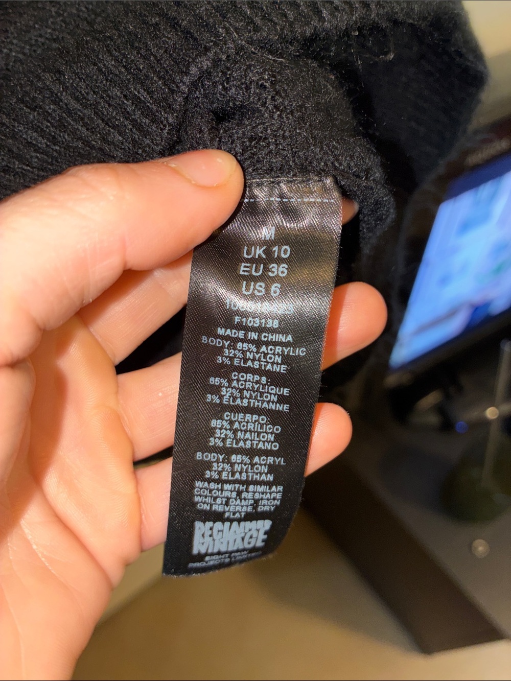 Men's Black Turtleneck Sweater - Picture 3 of 4